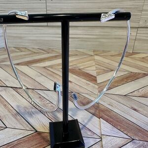 Two beautiful silver bangles with triangle ends.